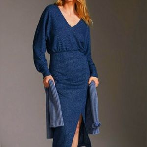 Anthropologie Daily Practice Barre Midi Knit Dress - Navy - XS - NWT